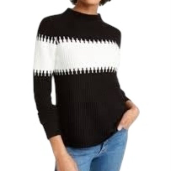 French Connection Sophia Mock Neck Sweater Large - Picture 1 of 5